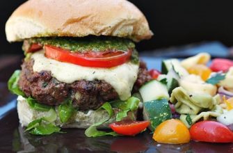 special burgers with pesto
