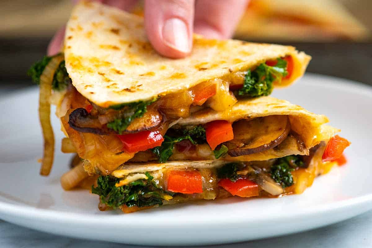 1. Spinach and Mushroom Quesadillas