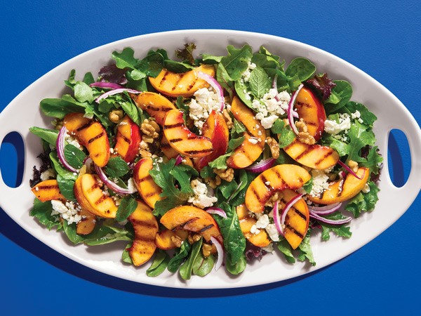Necessary Ingredients for Grilled Salmon Recipe with Nectarines and Goat Cheese