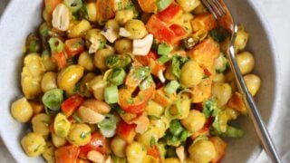 Experiment with different ingredients to make your curried chickpea salad bowls unique